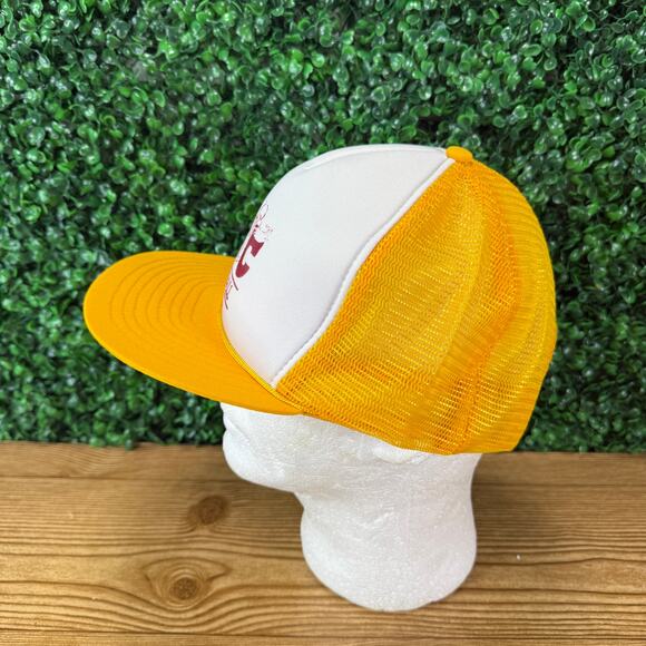 Vintage BC Football 80s Foam Trucker Hat Adult Yellow Snapback Cap FunkAP Taiwan - Picture 3 of 7